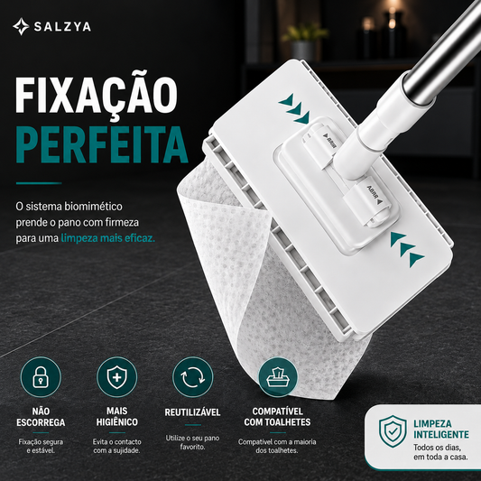 Esfregona descartável com 4 panos reutilizáveis