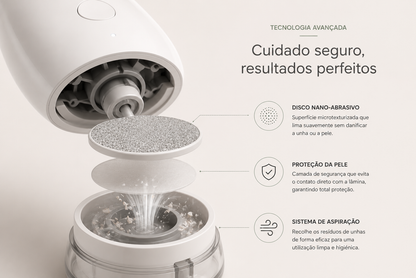 Cortador de unhas elétrico profissional com luz LED para toda a família