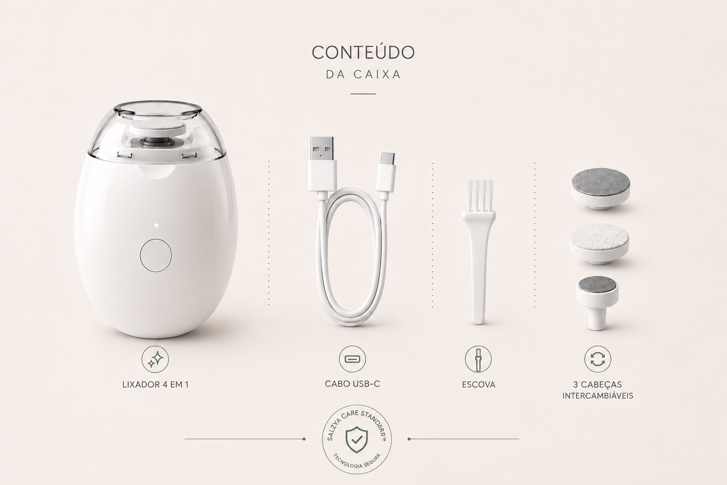 Cortador de unhas elétrico profissional com luz LED para toda a família